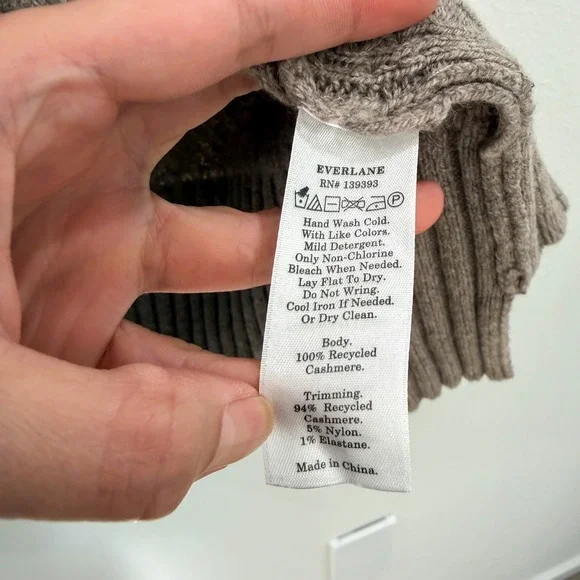 Everlane Oversized 100% Cashmere Boho Preppy Stroopwafel Turtleneck Sweater S - Picture 7 of 9